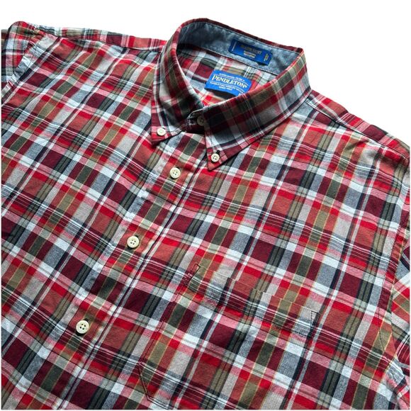 Pendleton Seaside Shirt Men’s XL Red Plaid Short Sleeve Button Down EUC - Picture 1 of 6
